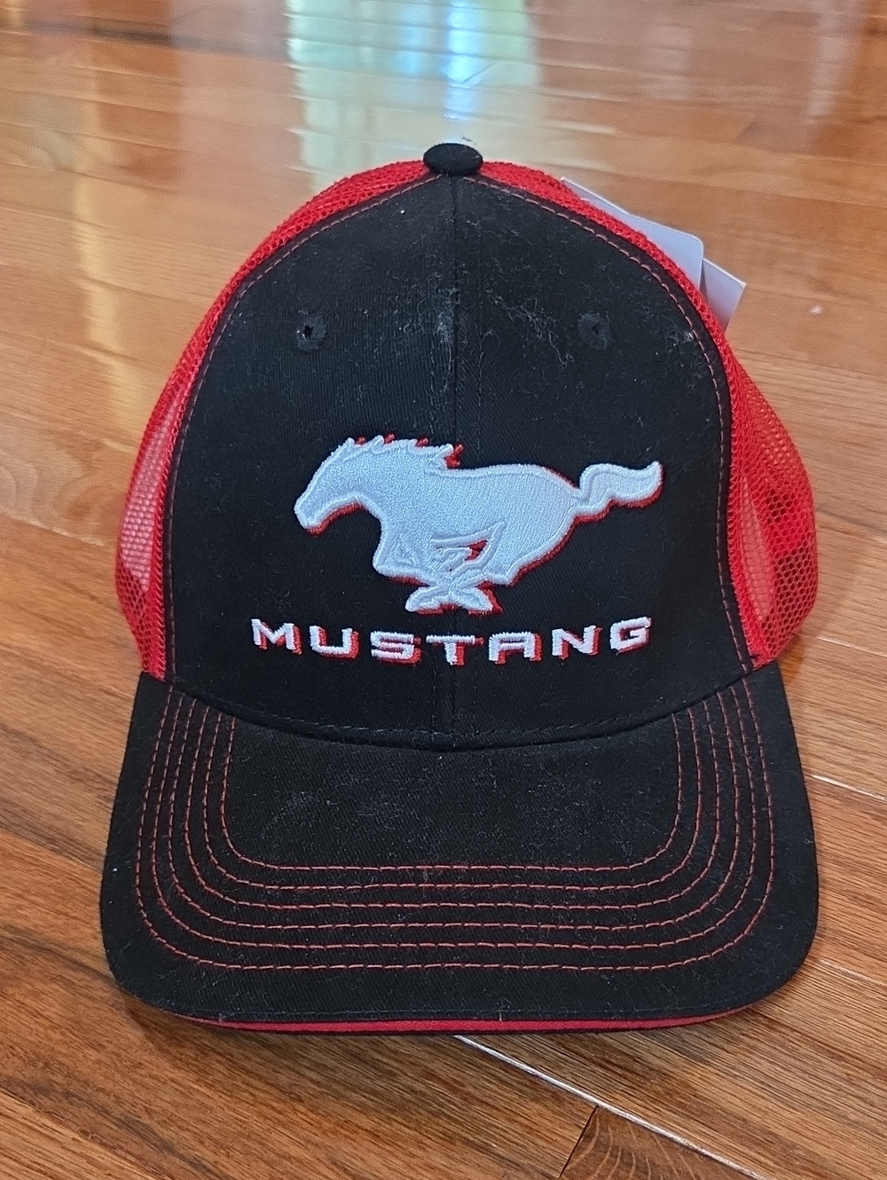 Ford Mustang Red and Black Men's Trucker Cap
